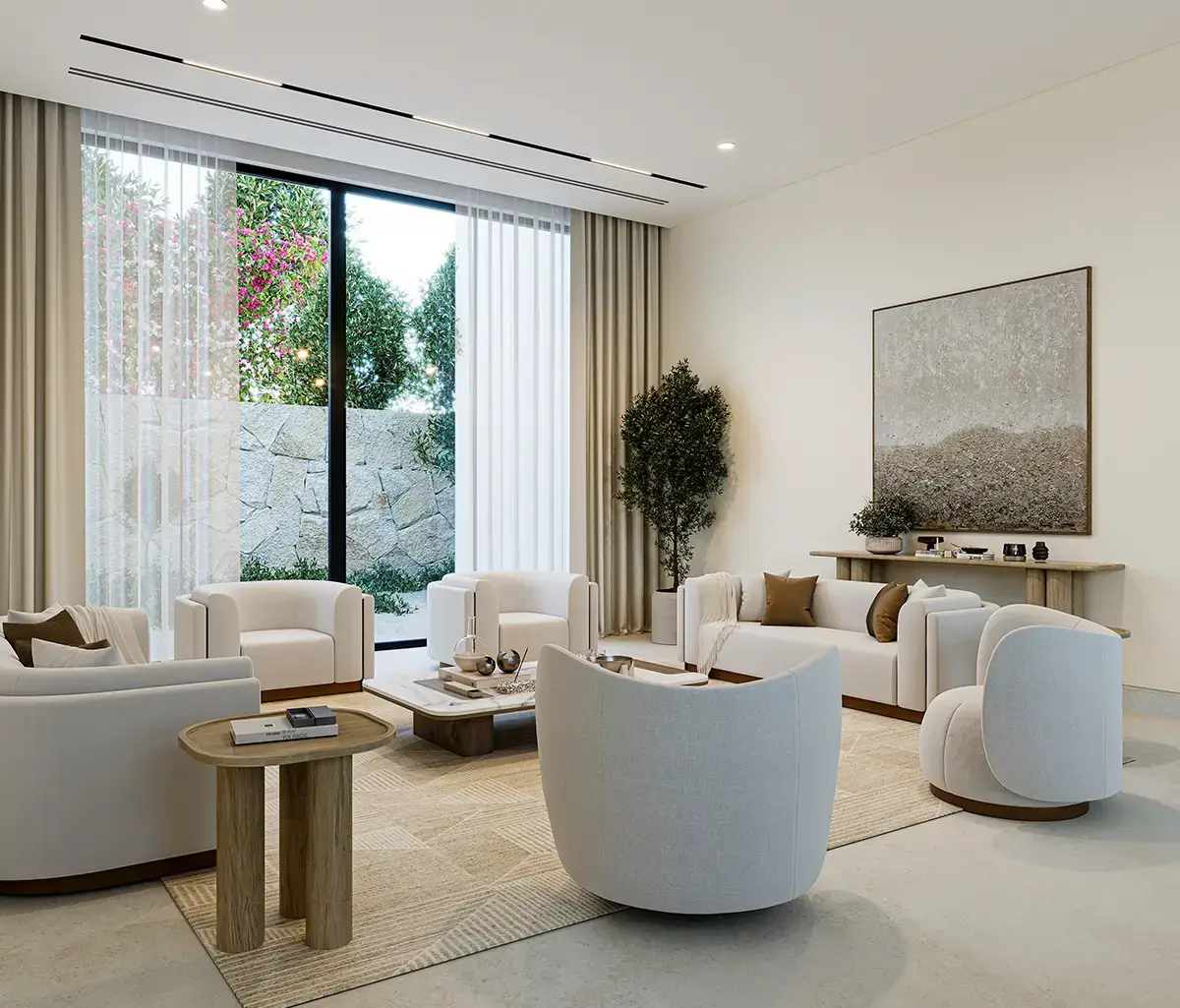 Spacious indoor living area in Al Naseem, Abu Dhabi.