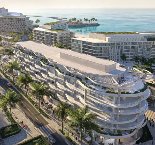 Beachfront living at Mamsha Palm, Abu Dhabi with stylish apartment facades