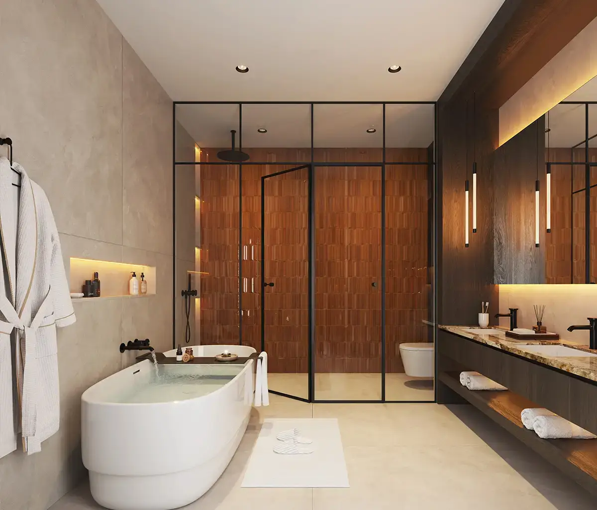 Spacious open-plan kitchen and lounge area at The Arthouse, Abu Dhabi