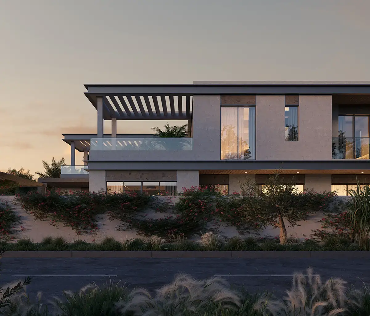 Garden and outdoor house view in Al Naseem, Abu Dhabi.