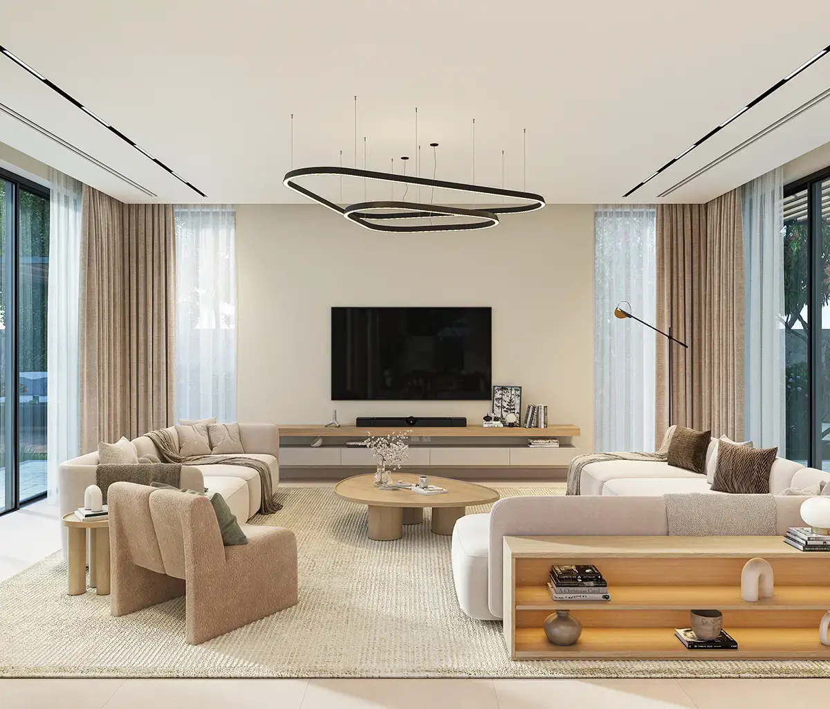 Elegant indoor house design at Al Naseem, Abu Dhabi.