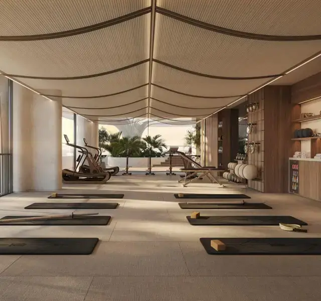 Luxury living room with coastal views in Mamsha Palm apartment, Abu Dhabi