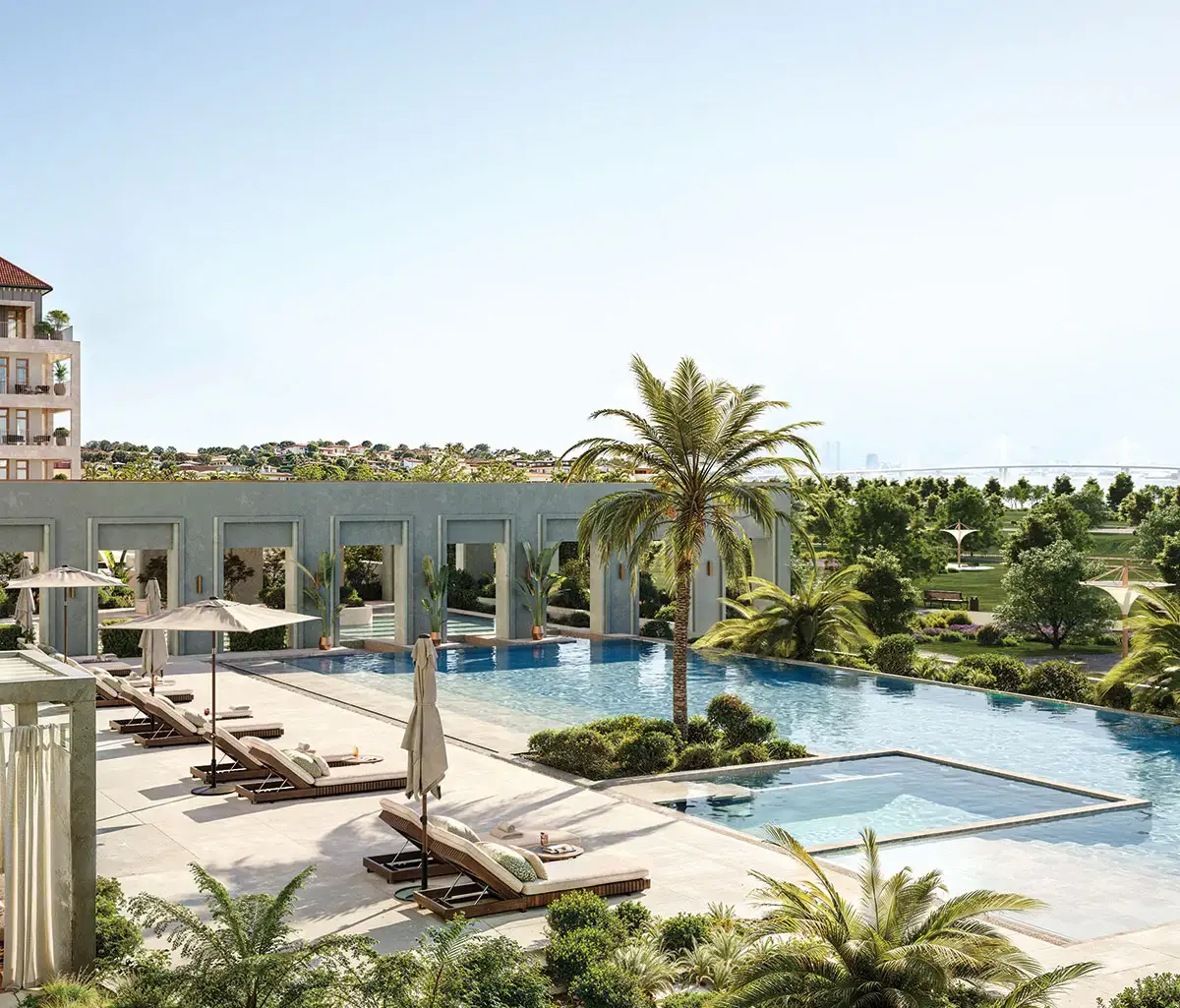 Modern luxury residences at Nawayef Park Views, Abu Dhabi surrounded by green spaces