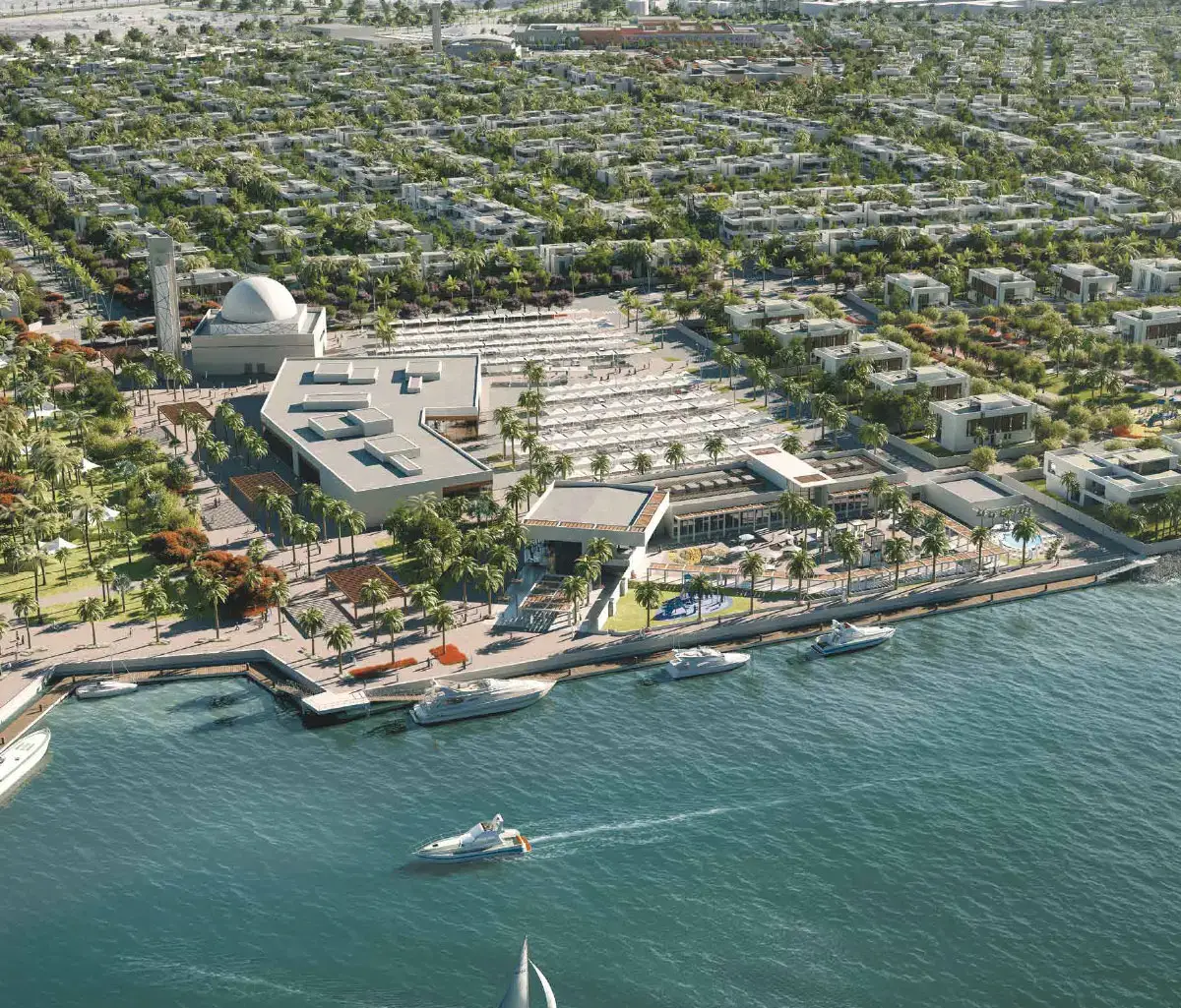 Peaceful suburban setting with luxury homes in West Yas on Yas Island