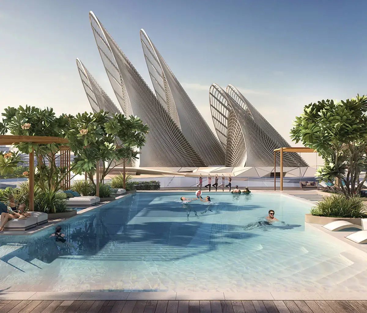 he Source II apartments in Abu Dhabi with outdoor wellness spaces and park access