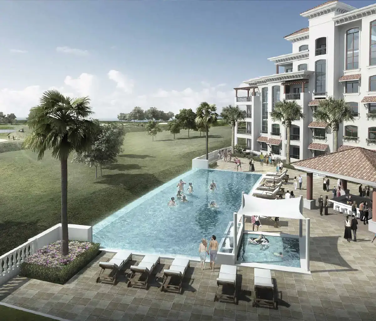 Elegant Mediterranean-style architecture at Ansam apartments, Abu Dhabi