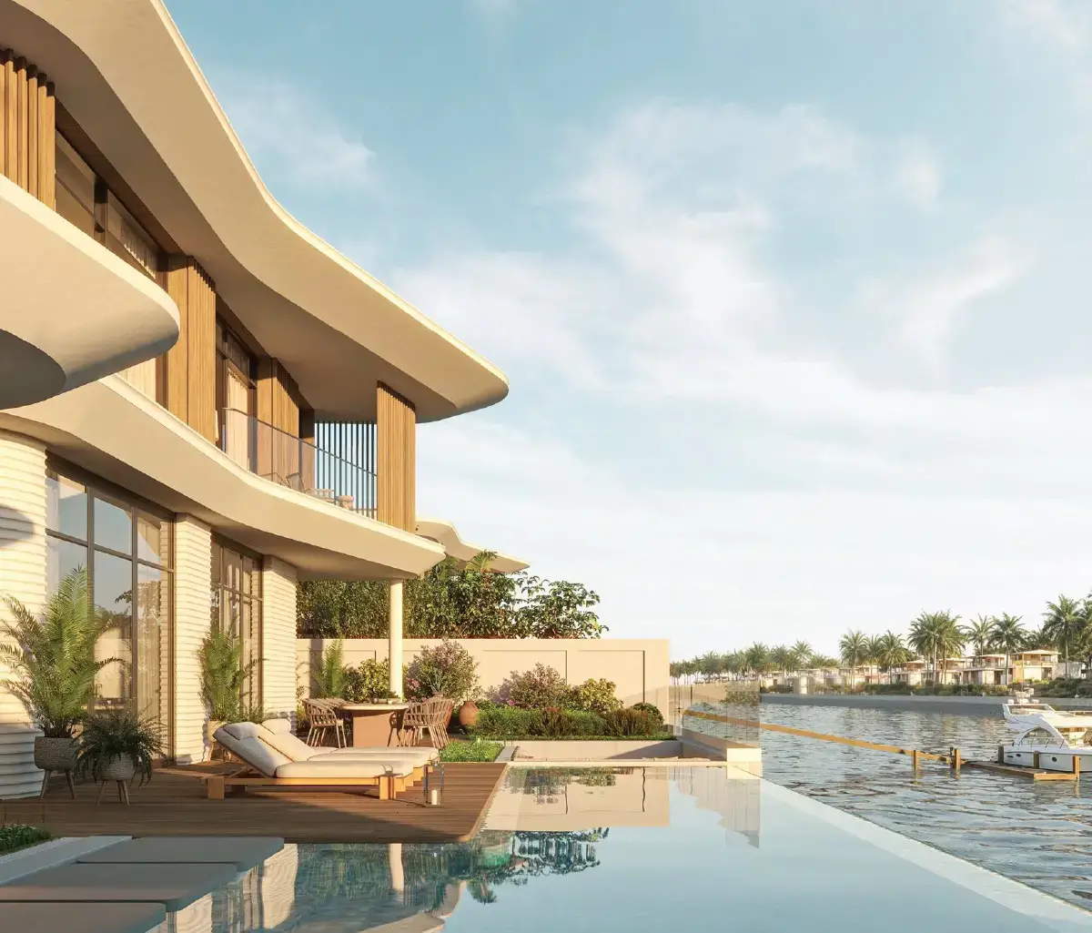 Contemporary Yas Riva villas with spacious outdoor terraces in Abu Dhabi