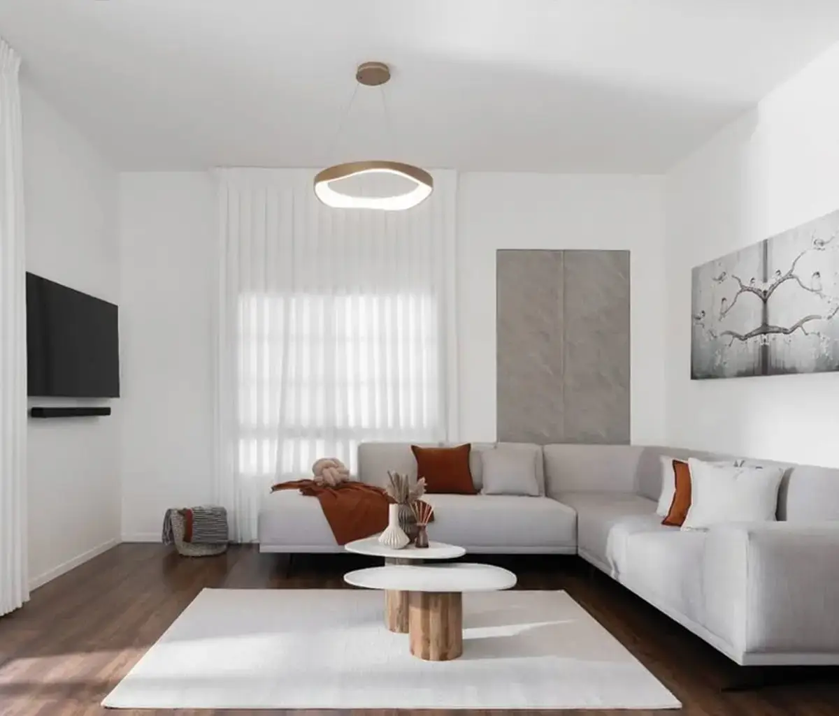 Contemporary open-plan layout in Ansam apartment interior