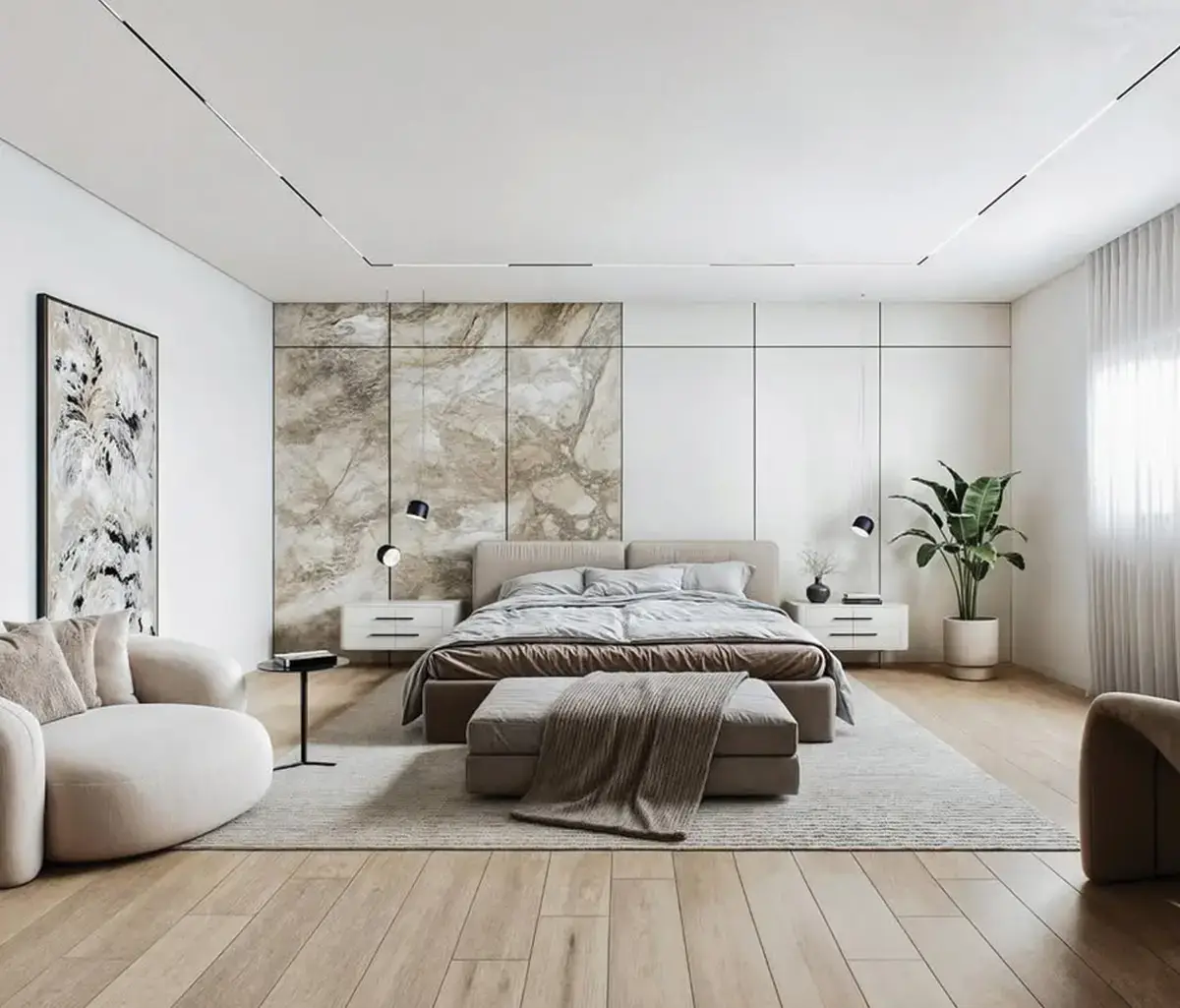 Spacious living room with natural light in Ansam Abu Dhabi apartment