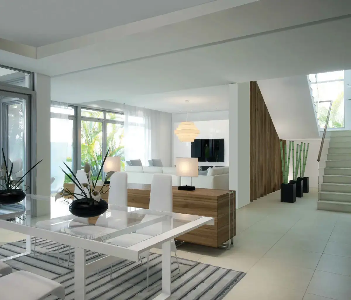 Spacious living area with high ceilings and elegant interiors in West Yas villa