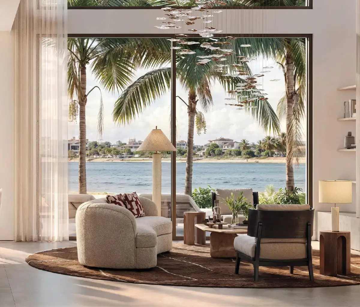 Modern kitchen with high-end appliances in Yas Riva luxury villa