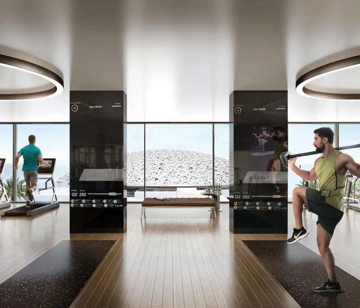 Contemporary interior design of a Louvre Residences apartment in Abu Dhabi