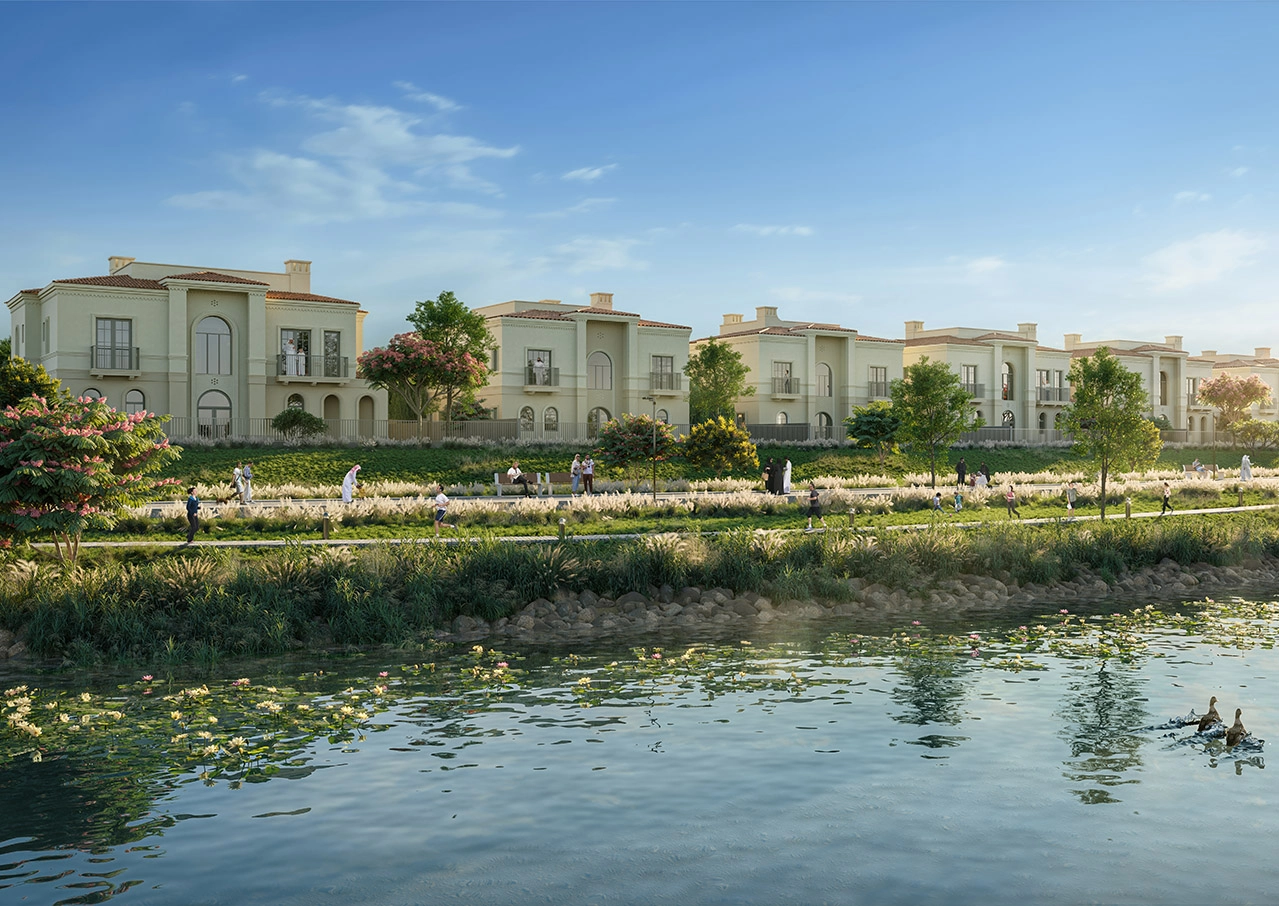 Spacious driveways and outdoor seating areas at Almeria Bloom Living residences