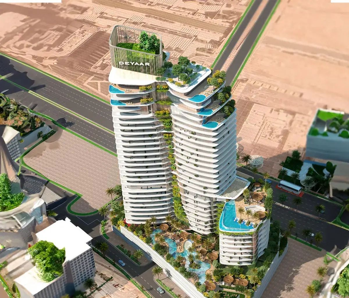 Luxury high-rise development at Rivage with ocean-facing balconies