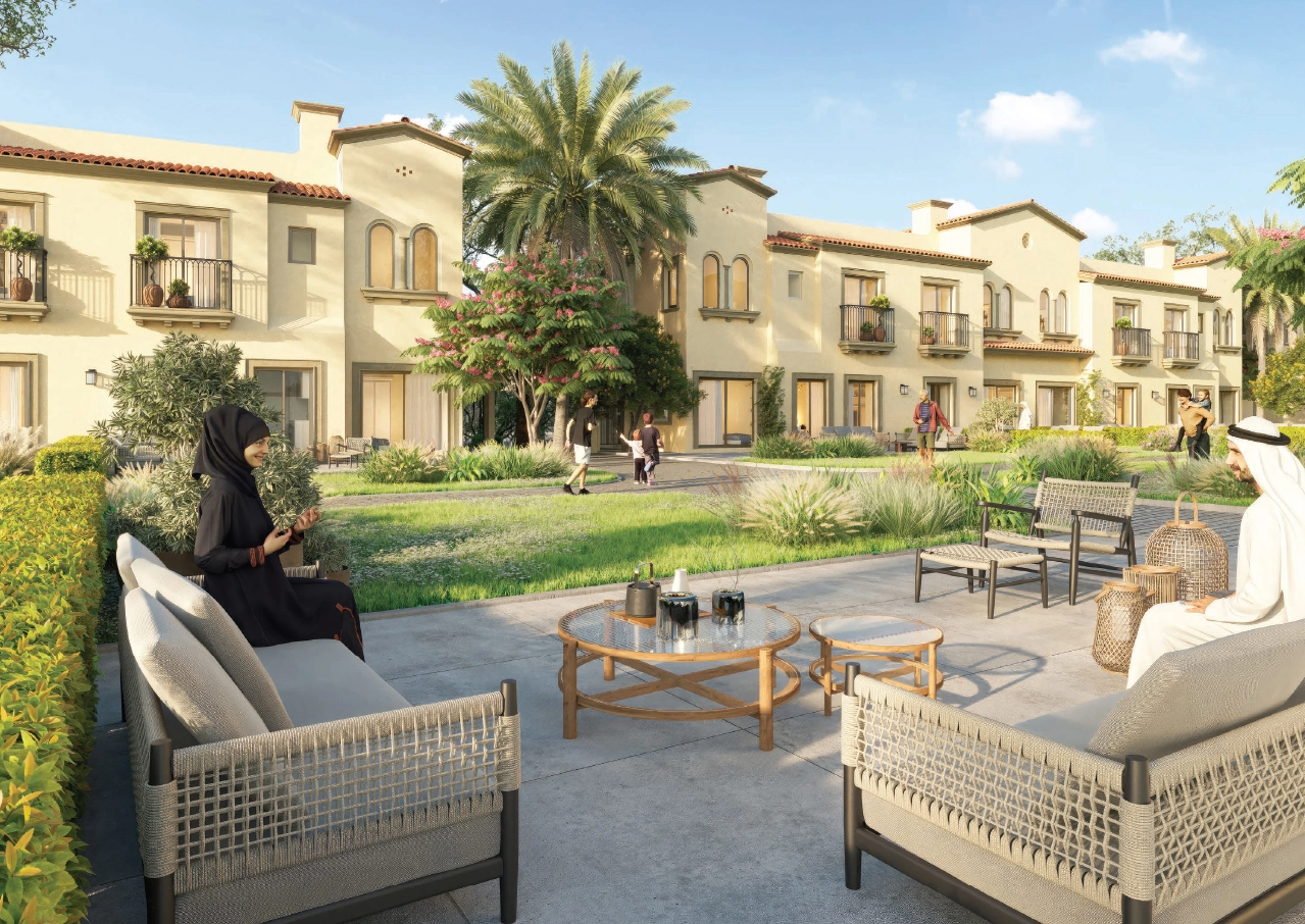 Sunset over Casares Bloom Living with landscaped courtyards and fountains
