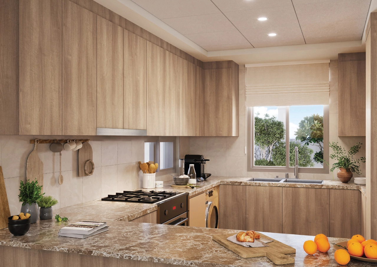 Bedroom designed with light curtains, warm flooring, and outdoor views