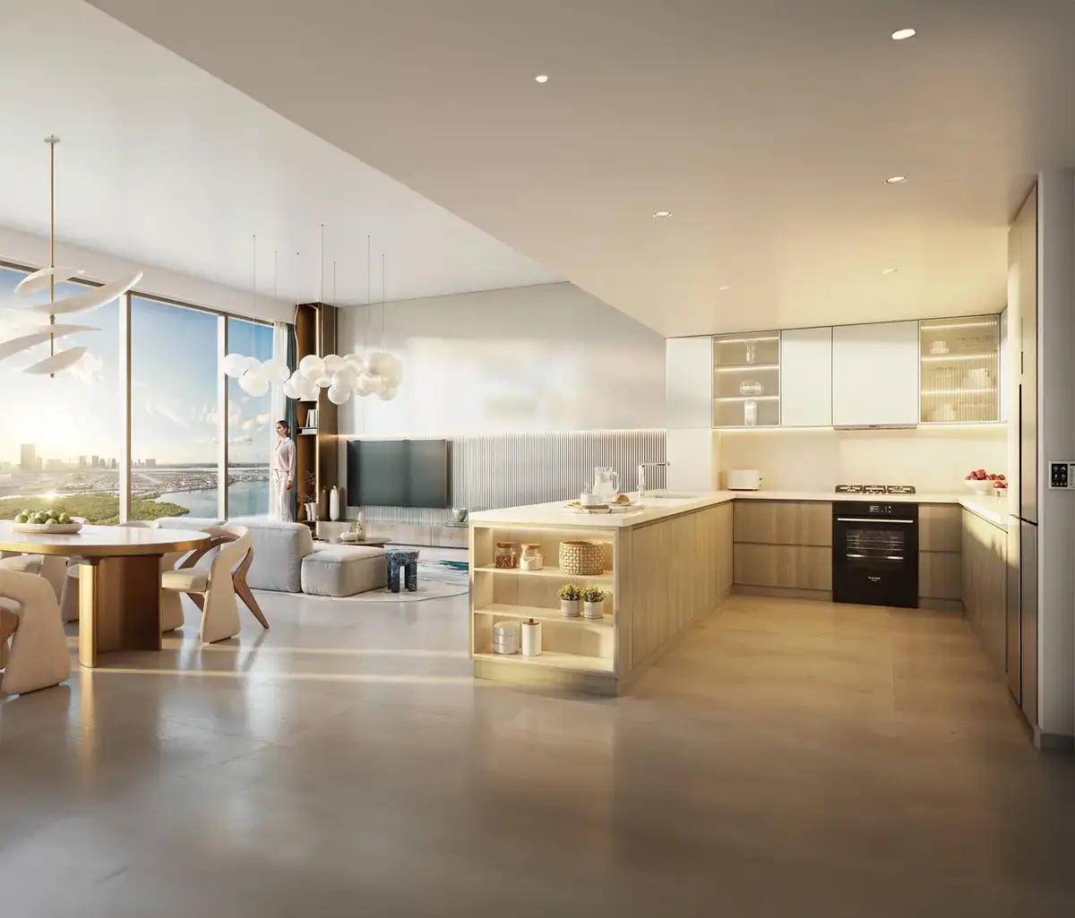 Master bedroom with elegant décor and full sea-facing views