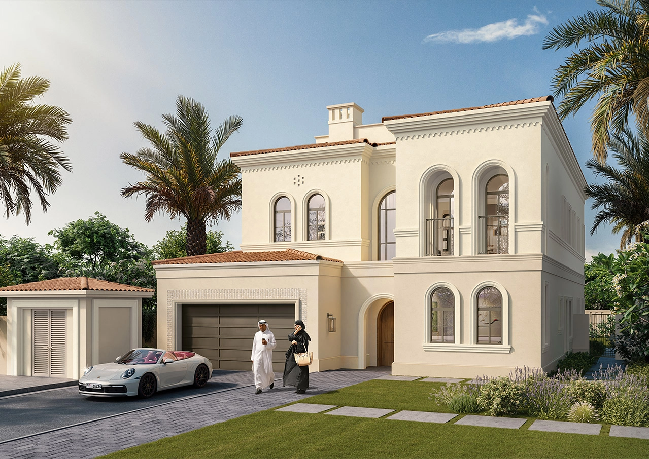Front view of luxury homes in Almeria Bloom Living with clean architectural lines