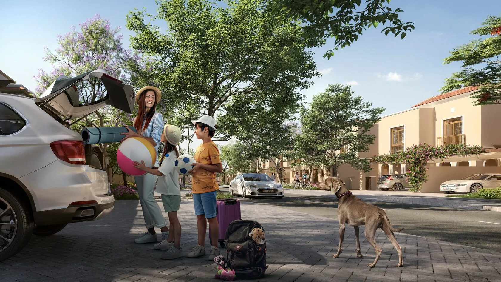 Villa community surrounded by greenbelts and walking trails