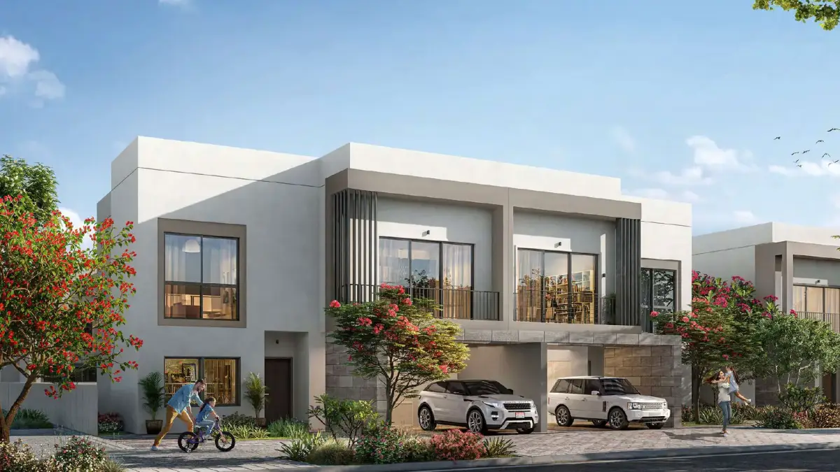 Stylish villa design with covered parking at The Dahlias Abu Dhabi