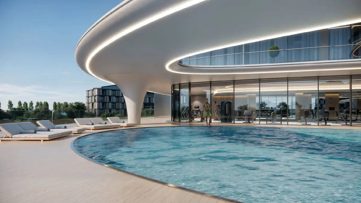 Rooftop gardens and terraces overlooking the Abu Dhabi skyline
