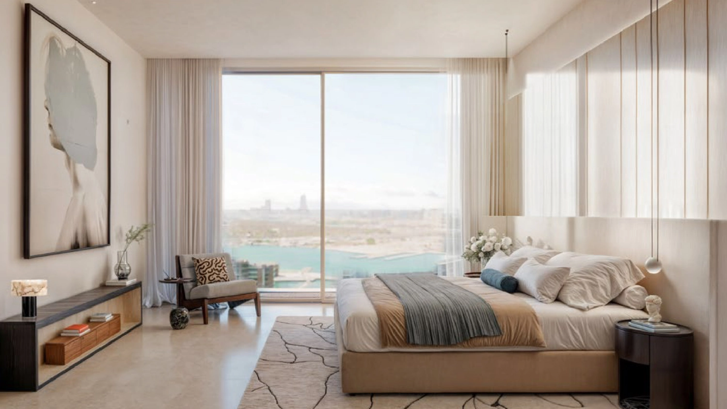 Bedroom with built-in wardrobes and access to private balcony