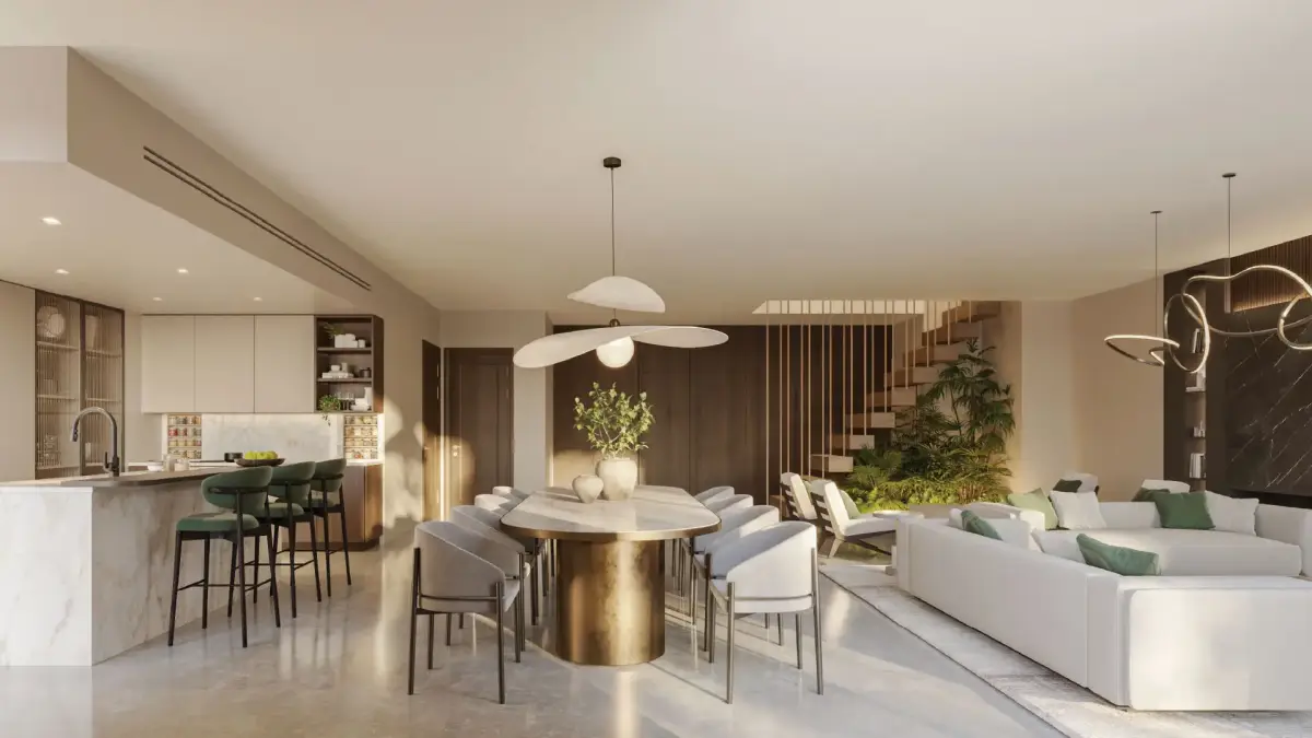 Bright indoor space overlooking the greenery of Yas Island