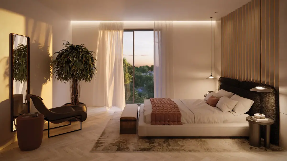 Modern interiors with panoramic windows and elegant finishes