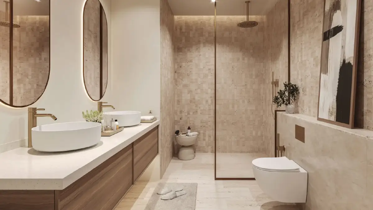 Relaxing corner with seating arrangement and neutral-toned décor